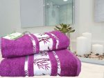 Set 2 prosoape baie Best Cotton - Bambus mov, 100% bambus, 50x90 cm si 70x140 cm