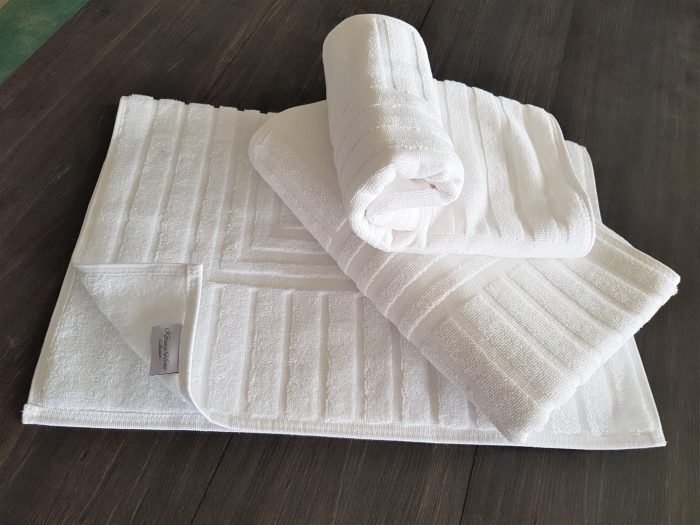 Pachet 3 prosoape Best Cotton Waves 3 - pentru picioare - 100% Bumbac, 50x70 cm, alb, 500g/mp - imagine 3