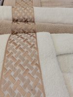 Set baie Best Cotton DeLuxe - halate si prosoape cu broderie, 100% bumbac, ivoire si bej - imagine 4