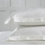 Set 2 fete de perna Best Cotton Damasc Saten DeLux , 100% bumbac, alb - imagine 3