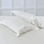 Set 2 fete de perna Best Cotton Damasc Saten DeLux , 100% bumbac, alb