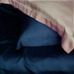 Set 2 fete de perna Best Cotton Damasc Saten DeLux - 100% bumbac, bleumarin - imagine 3