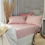 Pachet cearsaf de pat 220x240 cm + 2 fete de perna 50x70 cm Best Cotton Deco 43 - Ranforce color, 100% bumbac - imagine 3