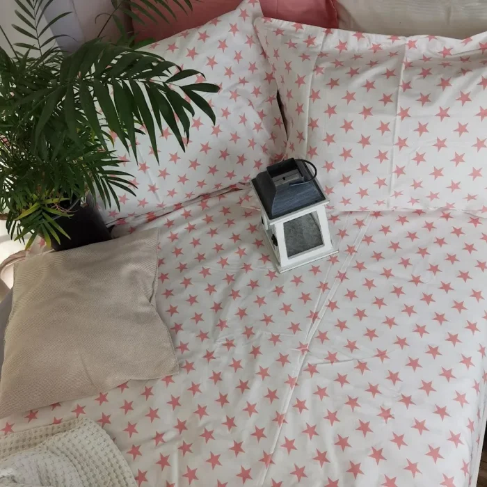 Pachet cearsaf de pat 220x240 cm + 2 fete de perna 50x70 cm Best Cotton Deco 37 - Ranforce color, 100% bumbac - imagine 4