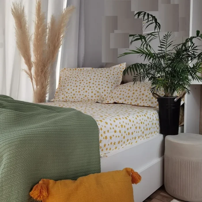 Pachet cearsaf de pat 220x240 cm + 2 fete de perna 50x70 cm Best Cotton Deco 38 - Ranforce color, 100% bumbac - imagine 3