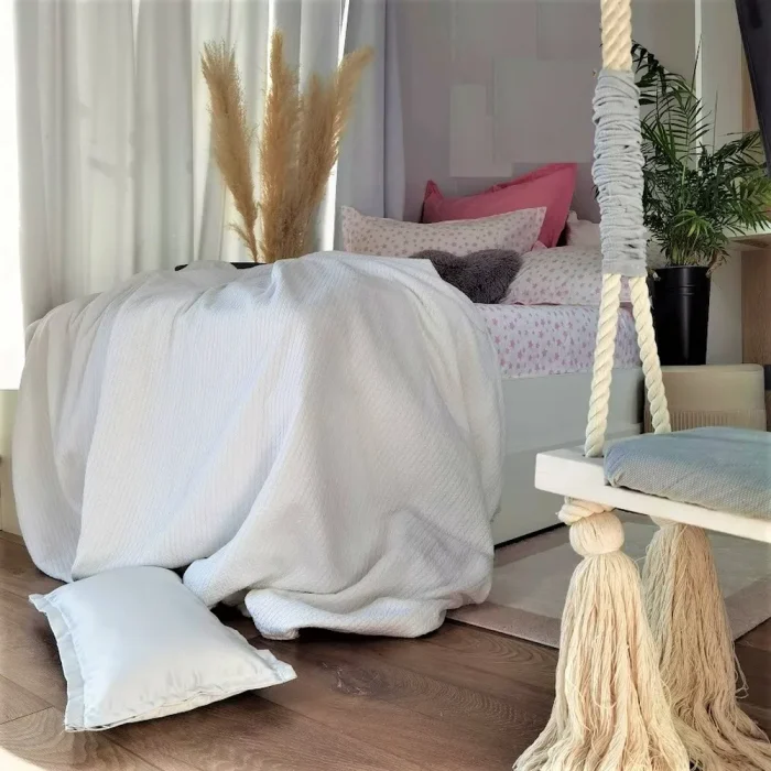 Pachet cearsaf de pat 220x240 cm + 2 fete de perna 50x70 cm Best Cotton Deco 45 - Ranforce color, 100% bumbac - imagine 4