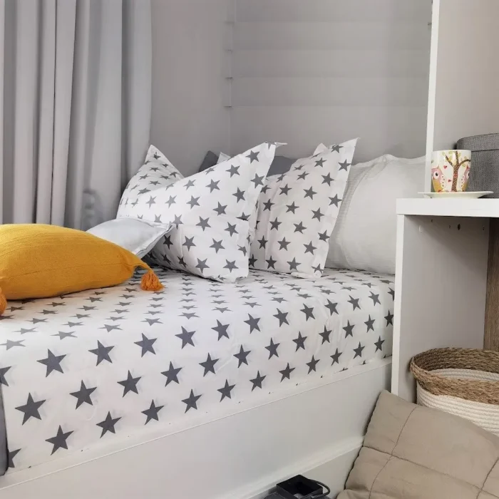 Pachet cearsaf de pat 220x240 cm + 2 fete de perna 50x70 cm Best Cotton Deco 42 - Ranforce color, 100% bumbac - imagine 6