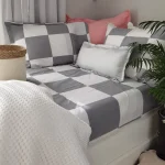 Pachet cearsaf de pat 220x240 cm + 2 fete de perna 50x70 cm Best Cotton Deco 41 - Ranforce color, 100% bumbac