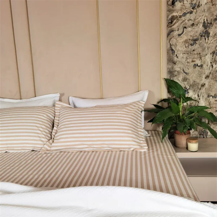 Pachet cearsaf de pat 220x240 cm + 2 fete de perna 50x70 cm Best Cotton Deco 50 - Ranforce color, 100% bumbac - imagine 3