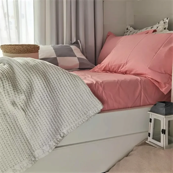 Pachet cearsaf de pat 220x240 cm + 2 fete de perna 50x70 cm Best Cotton Deco 46 - Ranforce color, 100% bumbac - imagine 3