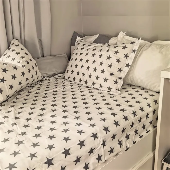 Pachet cearsaf de pat 220x240 cm + 2 fete de perna 50x70 cm Best Cotton Deco 42 - Ranforce color, 100% bumbac - imagine 3