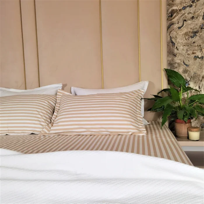Pachet cearsaf de pat 220x240 cm + 2 fete de perna 50x70 cm Best Cotton Deco 50 - Ranforce color, 100% bumbac - imagine 5