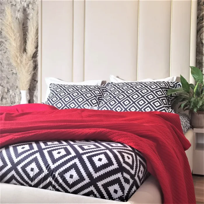 Pachet cearsaf de pat 220x240 cm + 2 fete de perna 50x70 cm Best Cotton Deco 49 - Ranforce color, 100% bumbac - imagine 5