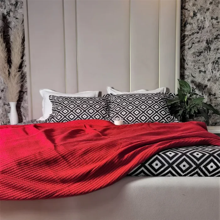 Pachet cearsaf de pat 220x240 cm + 2 fete de perna 50x70 cm Best Cotton Deco 49 - Ranforce color, 100% bumbac - imagine 6