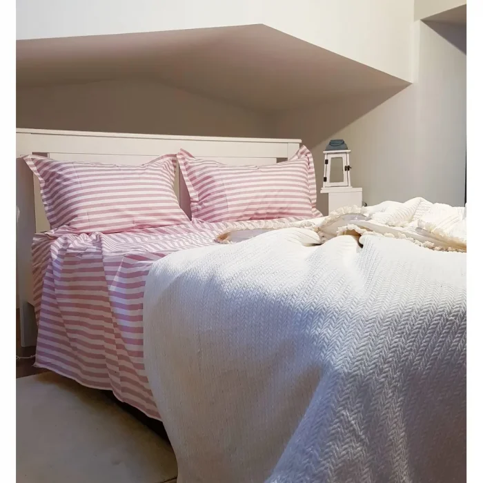 Pachet cearceaf de pat 220x240 cm + 2 fete de perna 50x70 cm Best Cotton Deco 59 - Ranforce color, 100% bumbac - imagine 3