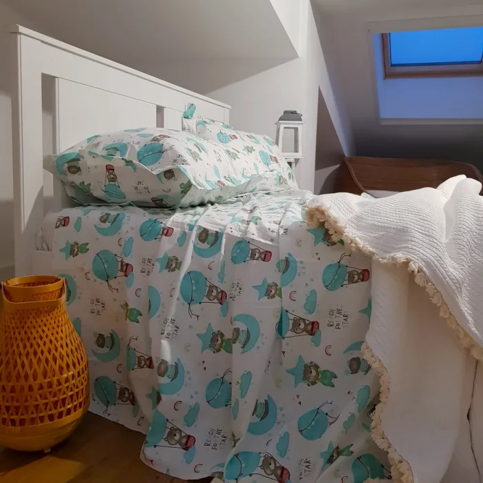 Pachet cearsaf de pat 220x240 cm + 2 fete de perna 50x70 cm Best Cotton Deco 61 - Ranforce color, 100% bumbac - imagine 2