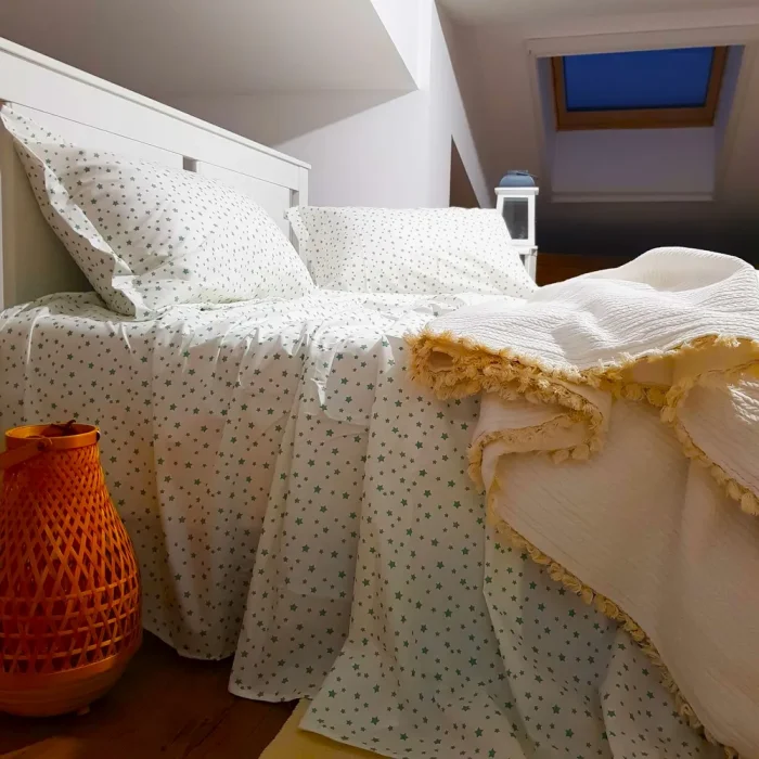 Pachet cearsaf de pat 220x240 cm + 2 fete de perna 50x70 cm Best Cotton Deco 60 - Ranforce color, 100% bumbac - imagine 4