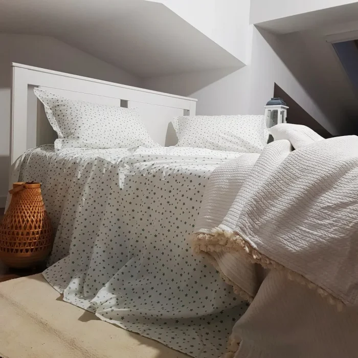 Pachet cearsaf de pat 220x240 cm + 2 fete de perna 50x70 cm Best Cotton Deco 60 - Ranforce color, 100% bumbac - imagine 3