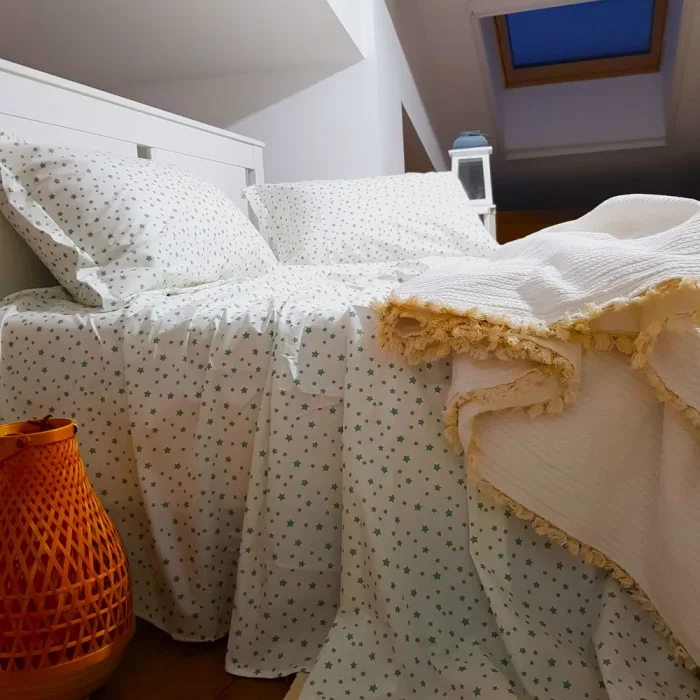 Pachet cearsaf de pat 220x240 cm + 2 fete de perna 50x70 cm Best Cotton Deco 60 - Ranforce color, 100% bumbac - imagine 2