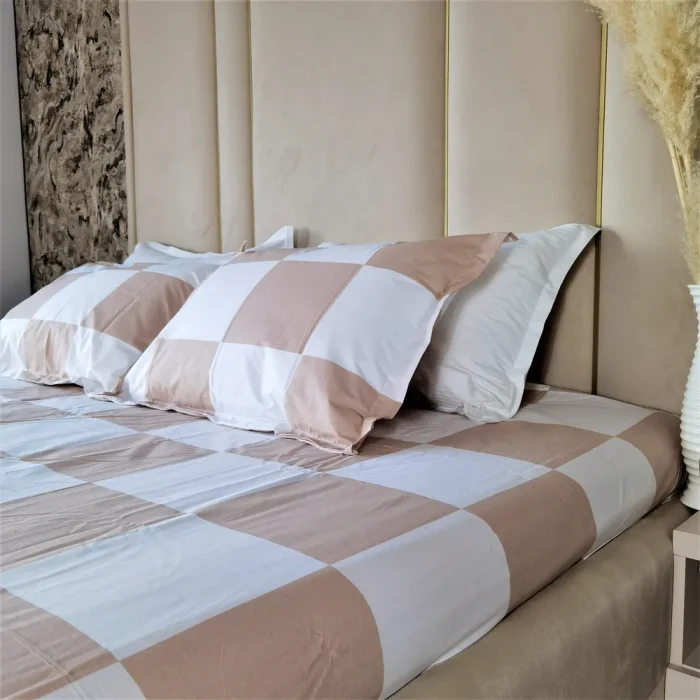 Pachet cearsaf de pat 220x240 cm + 2 fete de perna 50x70 cm Best Cotton Deco 48 - Ranforce color, 100% bumbac - imagine 5