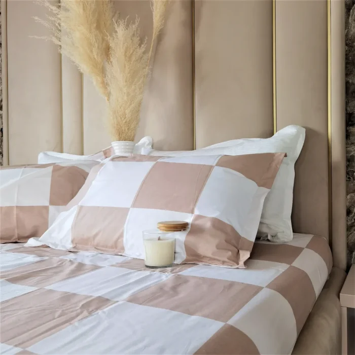 Pachet cearsaf de pat 220x240 cm + 2 fete de perna 50x70 cm Best Cotton Deco 48 - Ranforce color, 100% bumbac - imagine 6