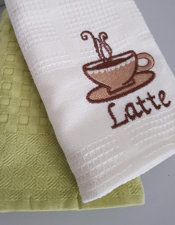 Set 2 prosoape bucatarie Best Cotton - model fagure, fistic 1, 100% Bumbac, 40x60 cm, cu broderie - imagine 2