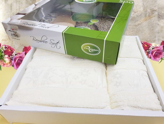 Set 2 prosoape baie Best Cotton - Bambus ivoire, 100% bambus, 70x140 cm - imagine 3