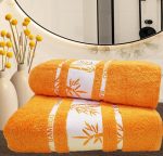 Set 2 prosoape baie Best Cotton - Bambus orange, 100% bambus, 50x90 cm si 70x140 cm - imagine 2