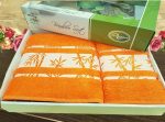 Set 2 prosoape baie Best Cotton - Bambus orange, 100% bambus, 50x90 cm si 70x140 cm