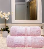 Set 2 prosoape baie Best Cotton - Bambus roz pudra, 100% bambus, 50x90 cm si 70x140 cm - imagine 4