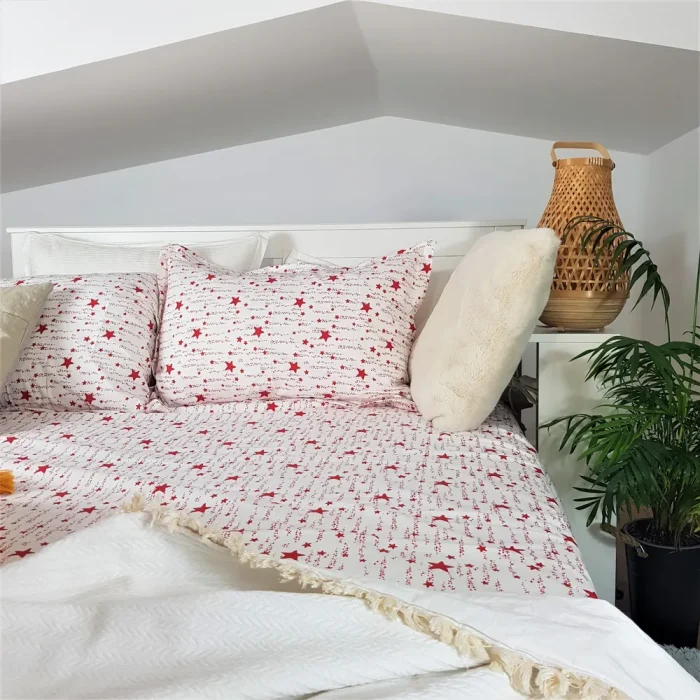 Pachet cearceaf de pat 220x240 cm + 2 fete de perna 50x70 cm Best Cotton Deco 7 - Ranforce color, 100% bumbac - imagine 6