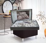 Set pentru pat dublu cu cuvertura tesuta, bumbac 100%, 200x230 cm - Blume cappuccino - imagine 2