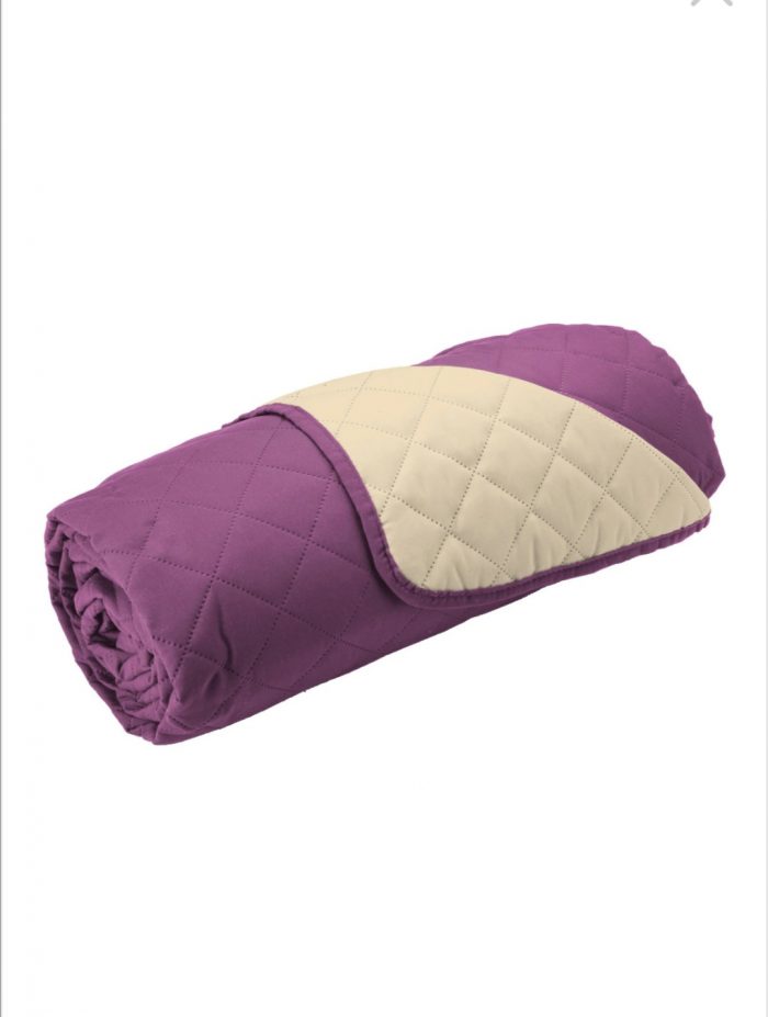 Husa cu doua fete, pentru canapea 2 locuri 125x185cm (sezut) – violet + vanilla - imagine 2