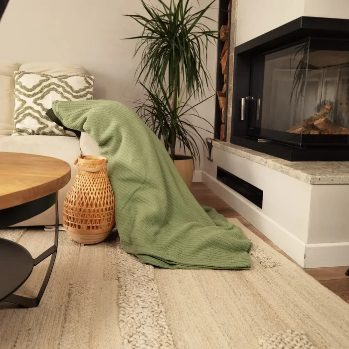 Cuvertura de pat Pique 220x240cm , bumbac 100% - Verde Menta - imagine 2