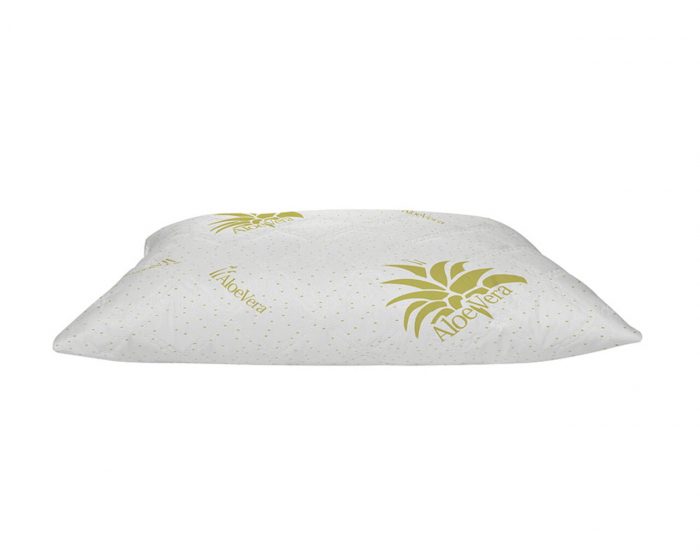 Perna matlasata cu umplutura din puf siliconizat, 50x70 cm, alba, 630 g - Aloe Vera - imagine 2