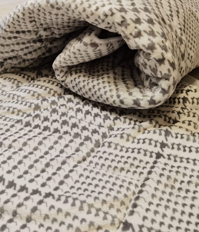 Pilota matlasata , cocolino 575gr/mp, 200x220 cm, alb-gri - imagine 2