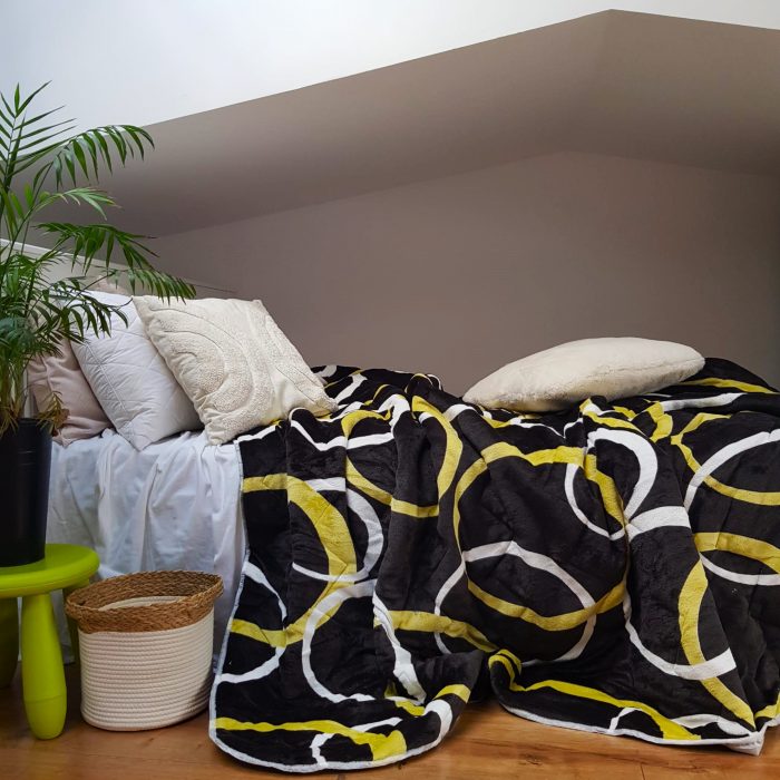 Pilota de vara, matlasata - Fleece, cu 2 fete, 150 g/mp, umplutura fibre naturale, Circle - imagine 3