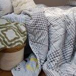 Pilota de vara, matlasata - Fleece, cu 2 fete, 150 g/mp, umplutura fibre naturale, Geometric - imagine 4