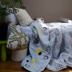 Pilota de vara, matlasata - Fleece, cu 2 fete, 150 g/mp, umplutura fibre naturale, Geometric