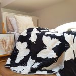 Pilota de vara, matlasata - Fleece, cu 2 fete, 150 g/mp, umplutura fibre naturale, Black Butterfly 2 - imagine 2