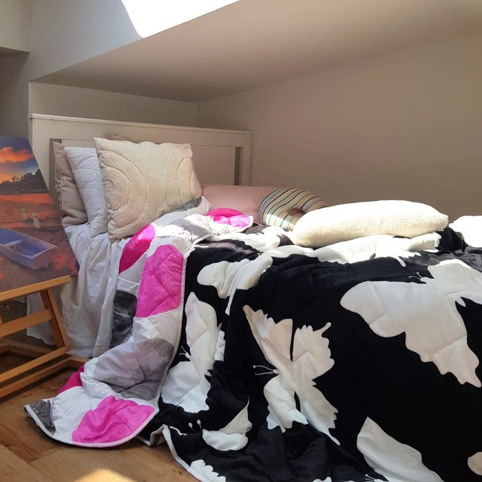 Pilota de vara, matlasata - Fleece, cu 2 fete, 150 g/mp, umplutura fibre naturale, Black Butterfly 1 - imagine 2