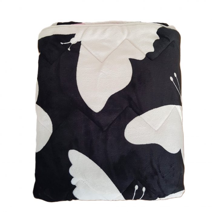 Pilota de vara, matlasata - Fleece, cu 2 fete, 150 g/mp, umplutura fibre naturale, Black Butterfly 2 - imagine 6