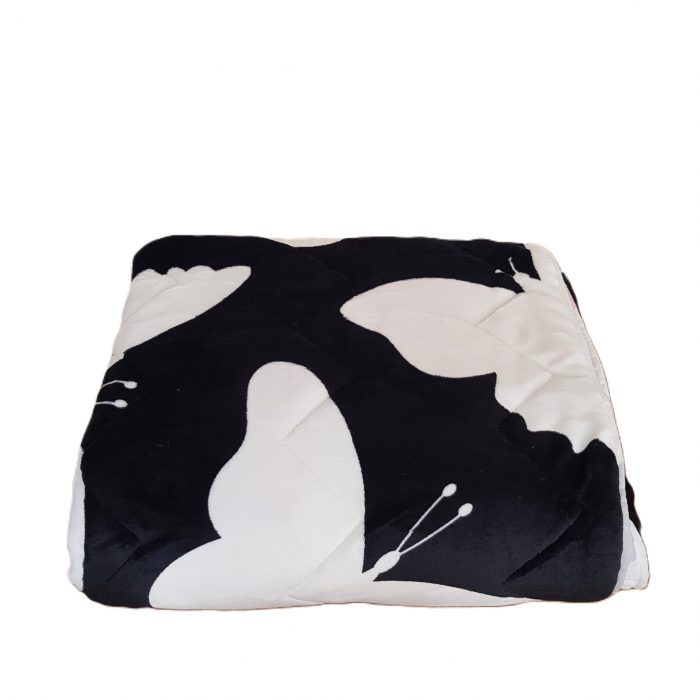 Pilota de vara, matlasata - Fleece, cu 2 fete, 150 g/mp, umplutura fibre naturale, Black Butterfly 2 - imagine 5