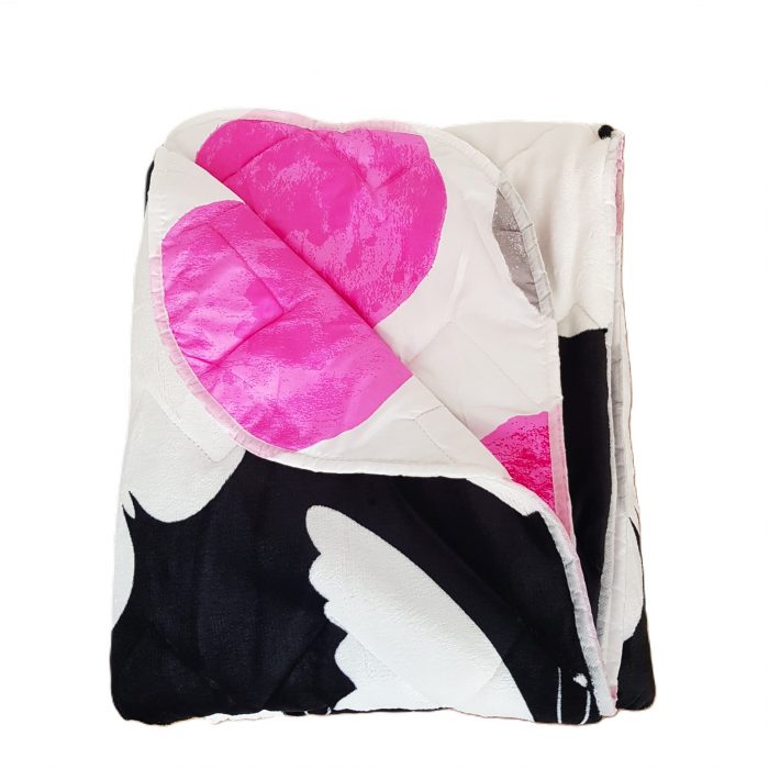 Pilota de vara, matlasata - Fleece, cu 2 fete, 150 g/mp, umplutura fibre naturale, Black Butterfly 1 - imagine 4