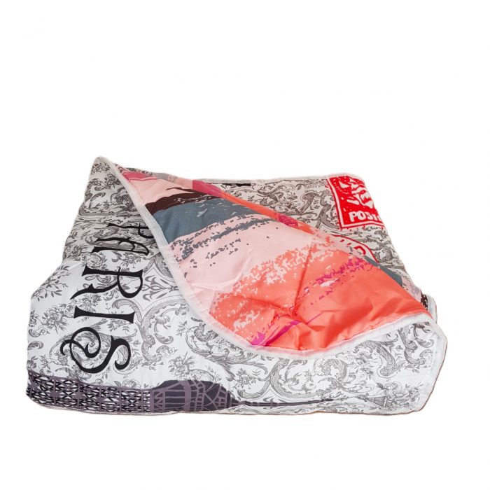 Pilota de vara, matlasata - cu 2 fete, 150 gr/mp, imprimata, umplutura puf siliconizat, Paris - imagine 2