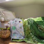 Pilota de vara, matlasata - cu 2 fete, 150 gr/mp, imprimata, umplutura puf siliconizat, Geometric - imagine 2