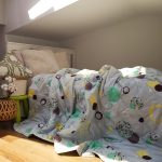 Pilota de vara, matlasata - cu 2 fete, 150 gr/mp, imprimata, umplutura puf siliconizat, Geometric