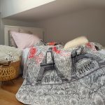 Pilota de vara, matlasata - cu 2 fete, 150 gr/mp, imprimata, umplutura puf siliconizat, Paris - imagine 3