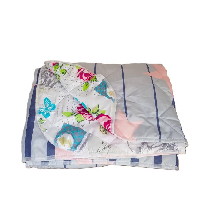 Pilota de vara, matlasata - cu 2 fete, 150 gr/mp, imprimata, umplutura puf siliconizat, Stars - imagine 6