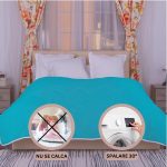 Pilota matlasata calduroasa, cu textura satinata -1800 gr - 180x200cm, Albastru - imagine 2